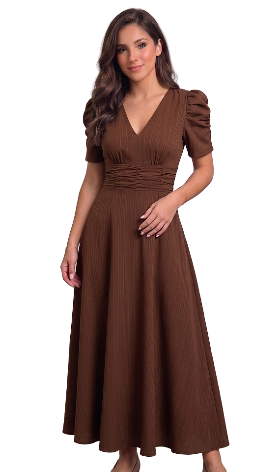 Brown Maxi Dress on a fashion model
